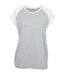 T-shirt Manches Raglan Motif/style Contrasté Femme Gris Blanc Urban Classics-1