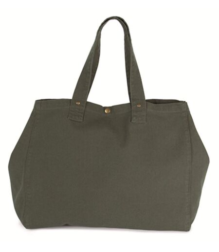 Sac shopping en coton délavé - KI3208 - vert foncé kombu
