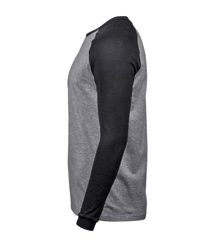 Tee Jay Mens Heather Baseball T-Shirt (Gray/Navy) - UTBC5218