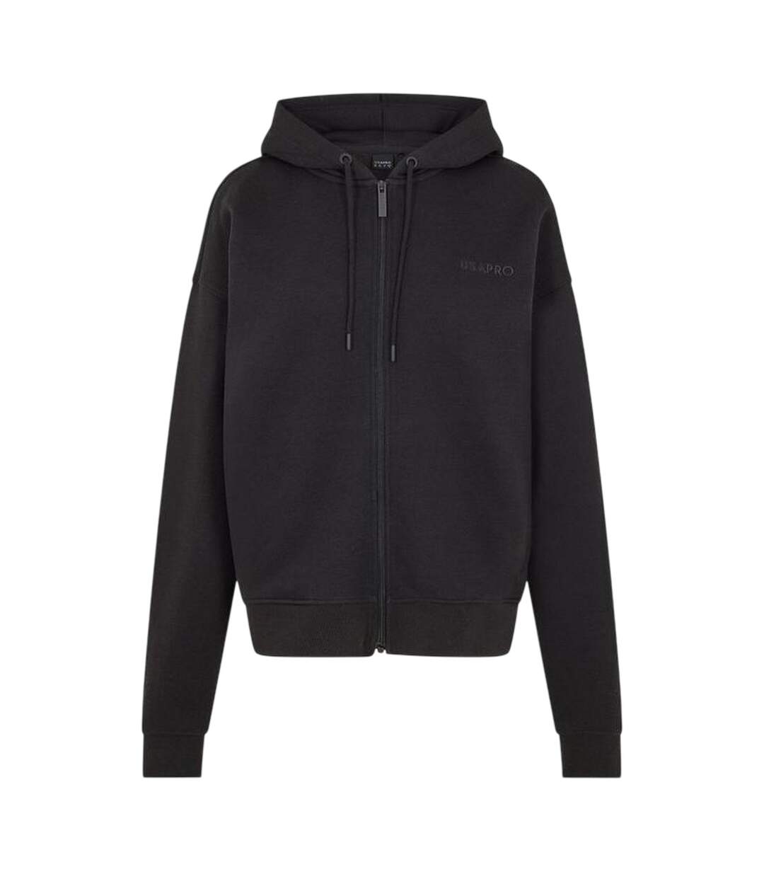 Womens/ladies Oversized Full Zip Hoodie Black USA-3