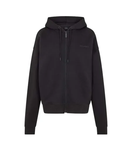 Womens/ladies Oversized Full Zip Hoodie Black USA