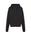 Womens/ladies Oversized Full Zip Hoodie Black USA-3