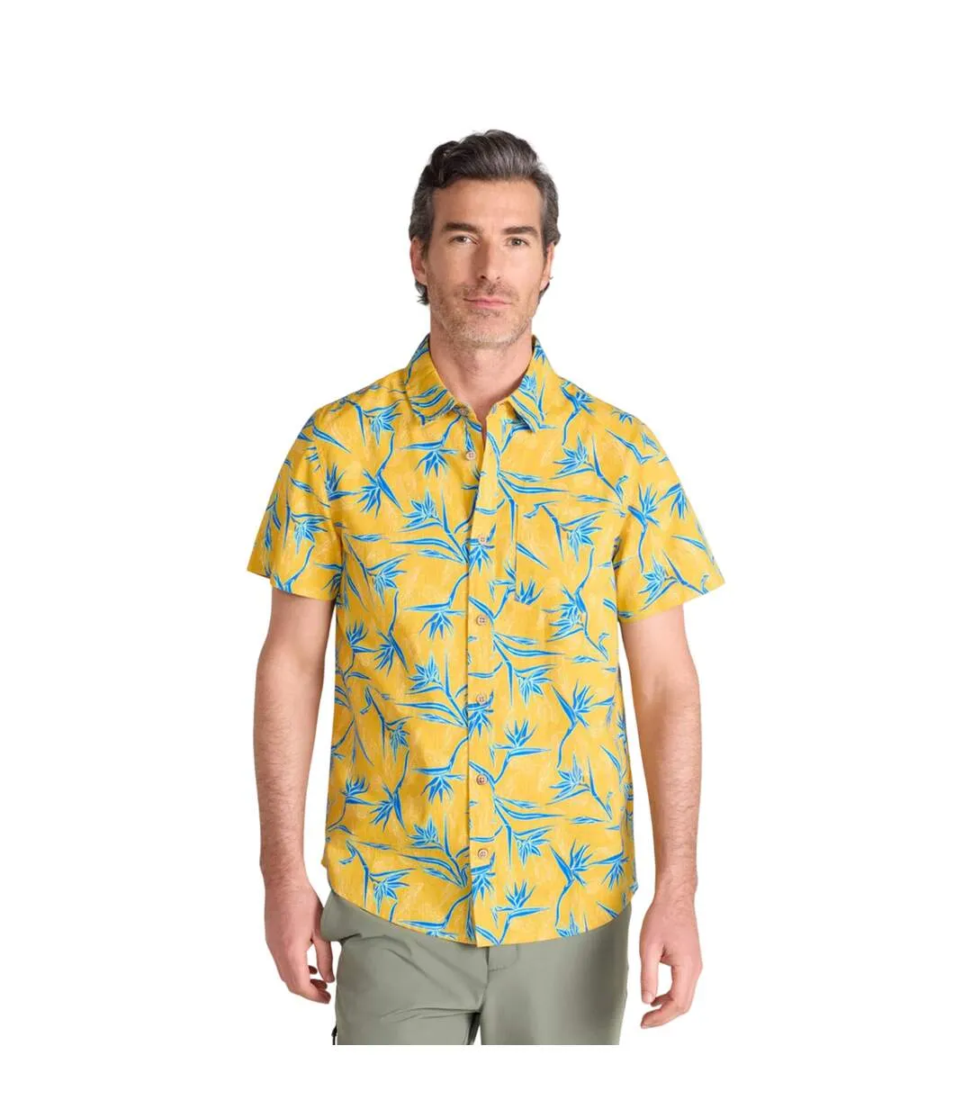 Chemise Manches Courtes Motif/style Branche D´arbre Tropical Homme Moutarde Mountain Warehouse-2