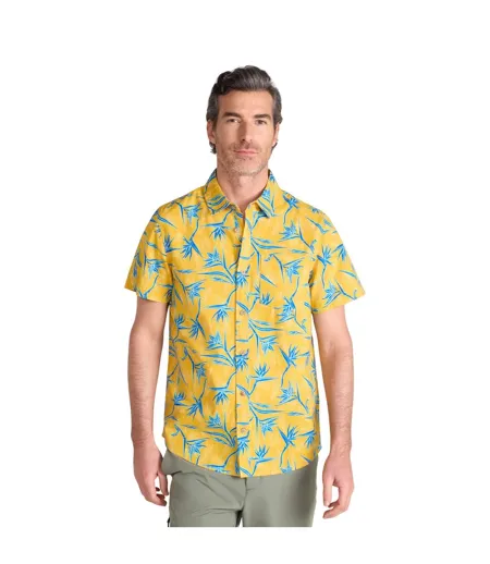 Chemise Manches Courtes Motif/style Branche D´arbre Tropical Homme Moutarde Mountain Warehouse