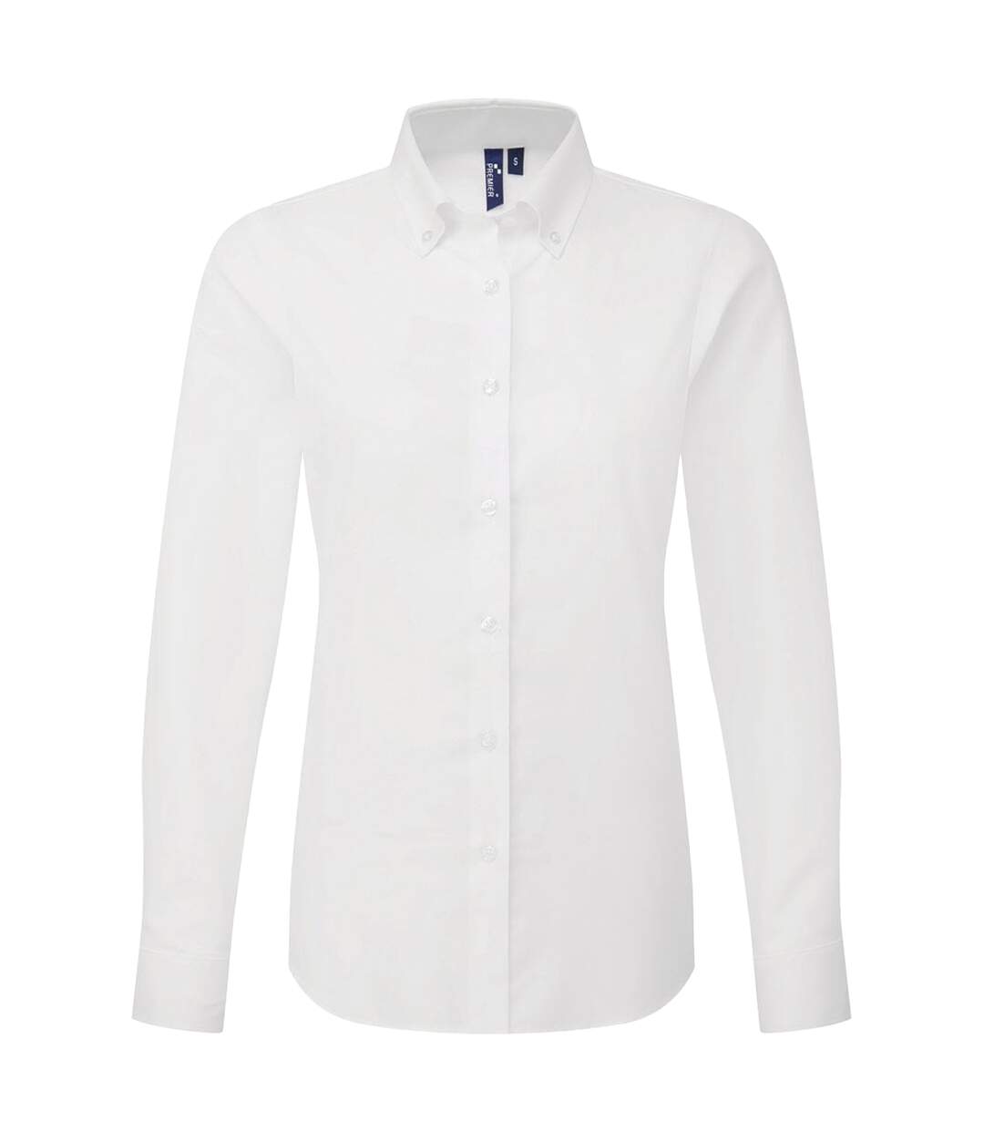 Womens/ladies supreme oxford long-sleeved shirt white Premier-1