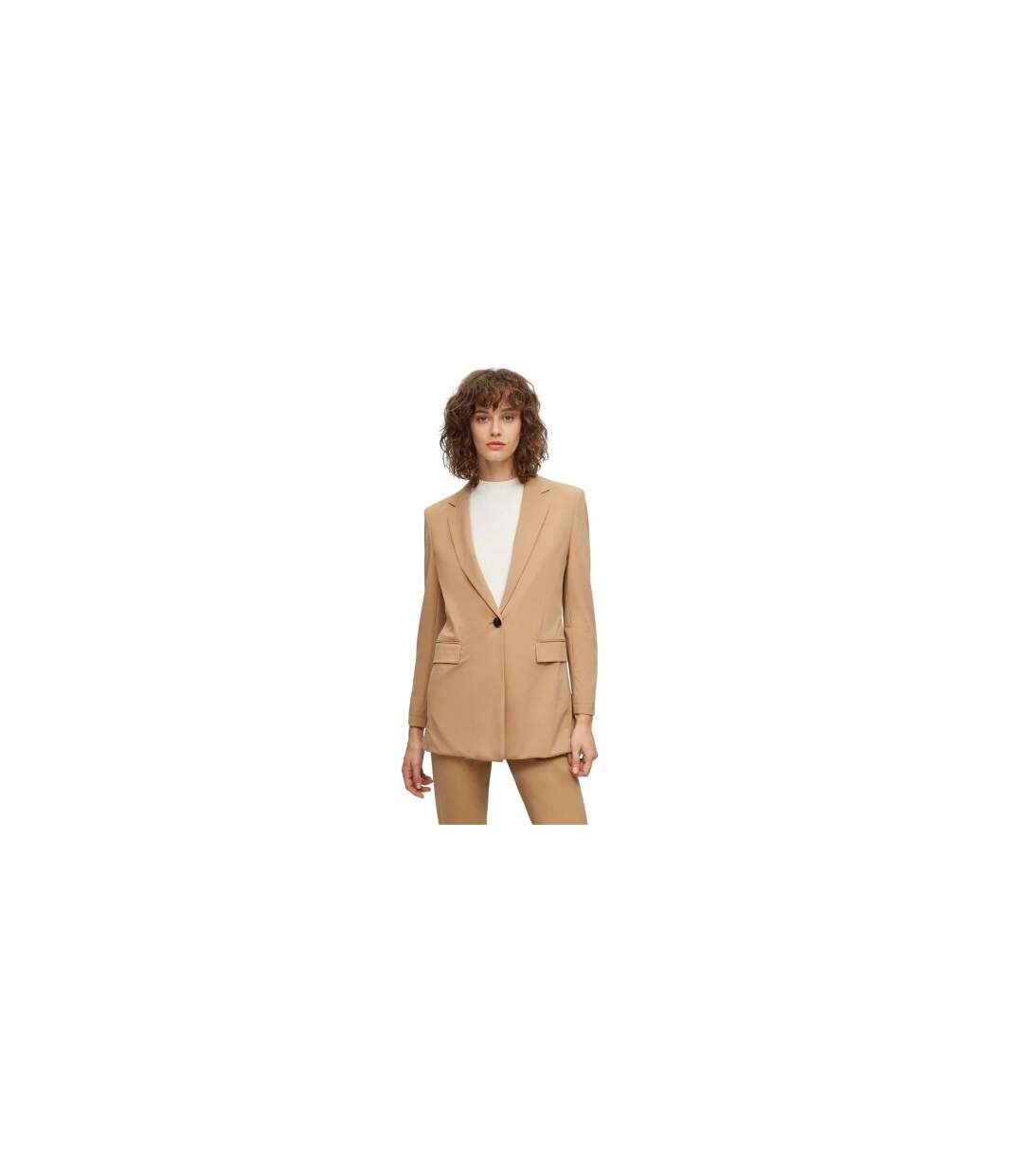 Womens/ladies Jernara1 Blazer Medium Beige Boss-1