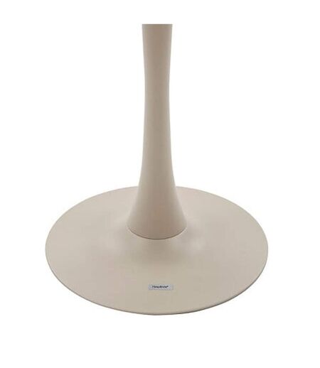 Table de jardin bistro ronde en aluminium effet bois 2 places OVIALON - Lin et argile