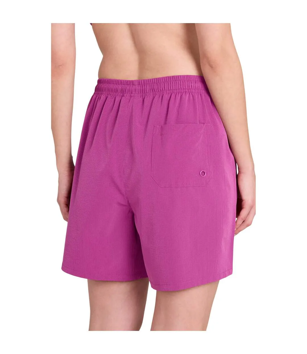 Womens/ladies Reeva Hybrid Swim Shorts Purple Animal-3