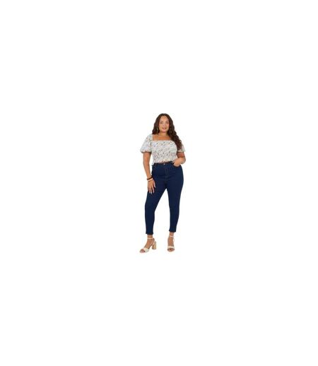 Womens/ladies Floral Ruched Top Blue Brave Soul