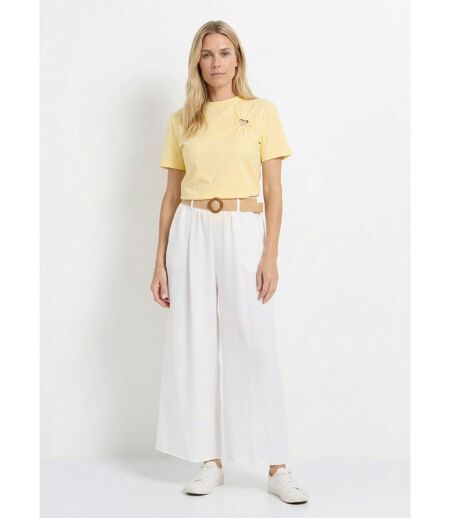 T-shirt col rond, motif c¿ur tissu évidé