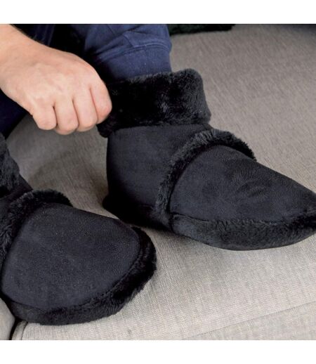 Mens Soft Plush Lined Memory Foam Slipper Booties