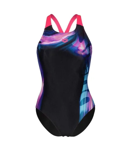 Maillot De Bain 1 Pièce Motif/style Abstrait Dreamhline Femme Noir Rose Arena