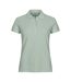 Womens/ladies Plain Polo Shirt Sage Green Clique-1