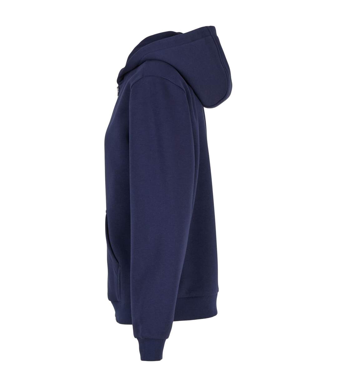 Womens/ladies Fluffy Full Zip Hoodie Navy Build Your Brand-3