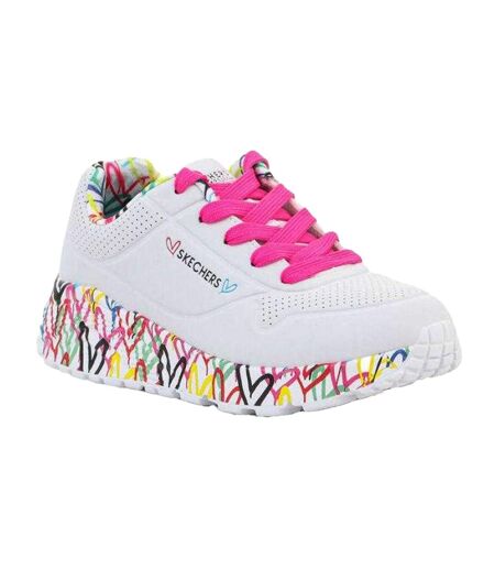 Baskets Lovely Luv Fille Blanc Skechers