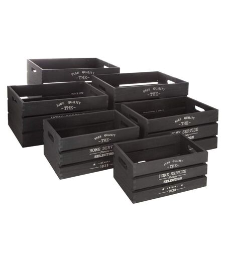 Lot de 6 Caisses Cagettes Facto 40cm Charbon