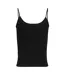 Womens/ladies Script Cotton Blend Spaghetti Strap Slim Vest Top Black Tommy Jeans-3