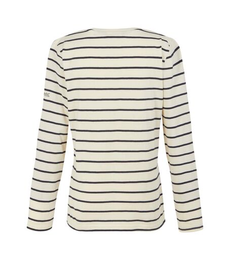 T-shirt federica femme vanille claire / bleu marine Regatta