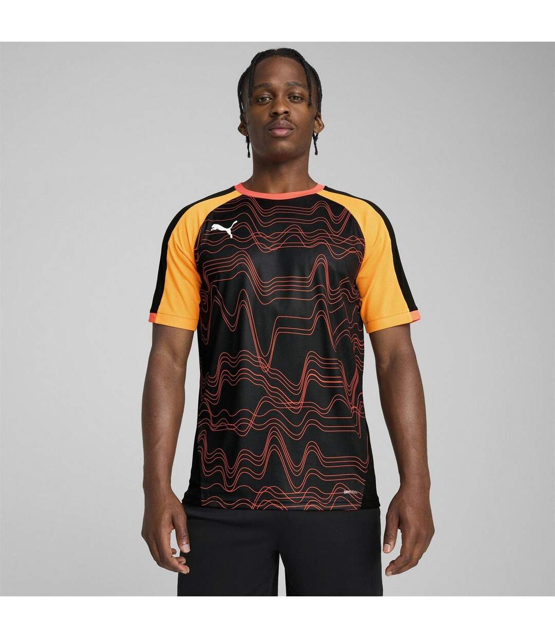 Mens Individualliga Graphic Lightweight T-shirt Black Orange Puma-3