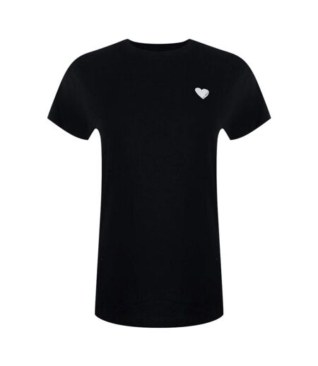 Unisex Adult Contrast Heart Logo T-shirt Black White Love Moschino