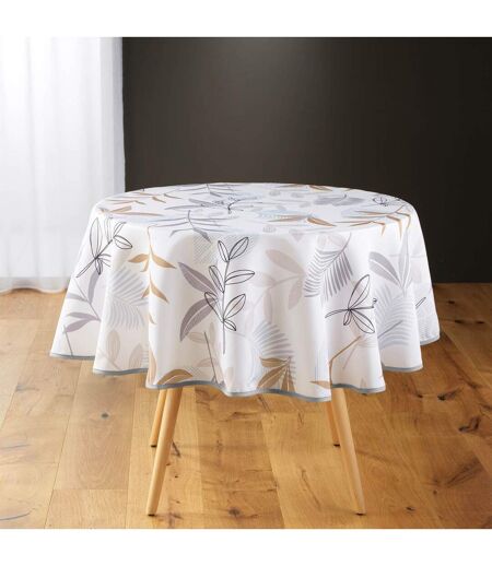 Nappe Ronde Imprimé Miraline 180cm Blanc