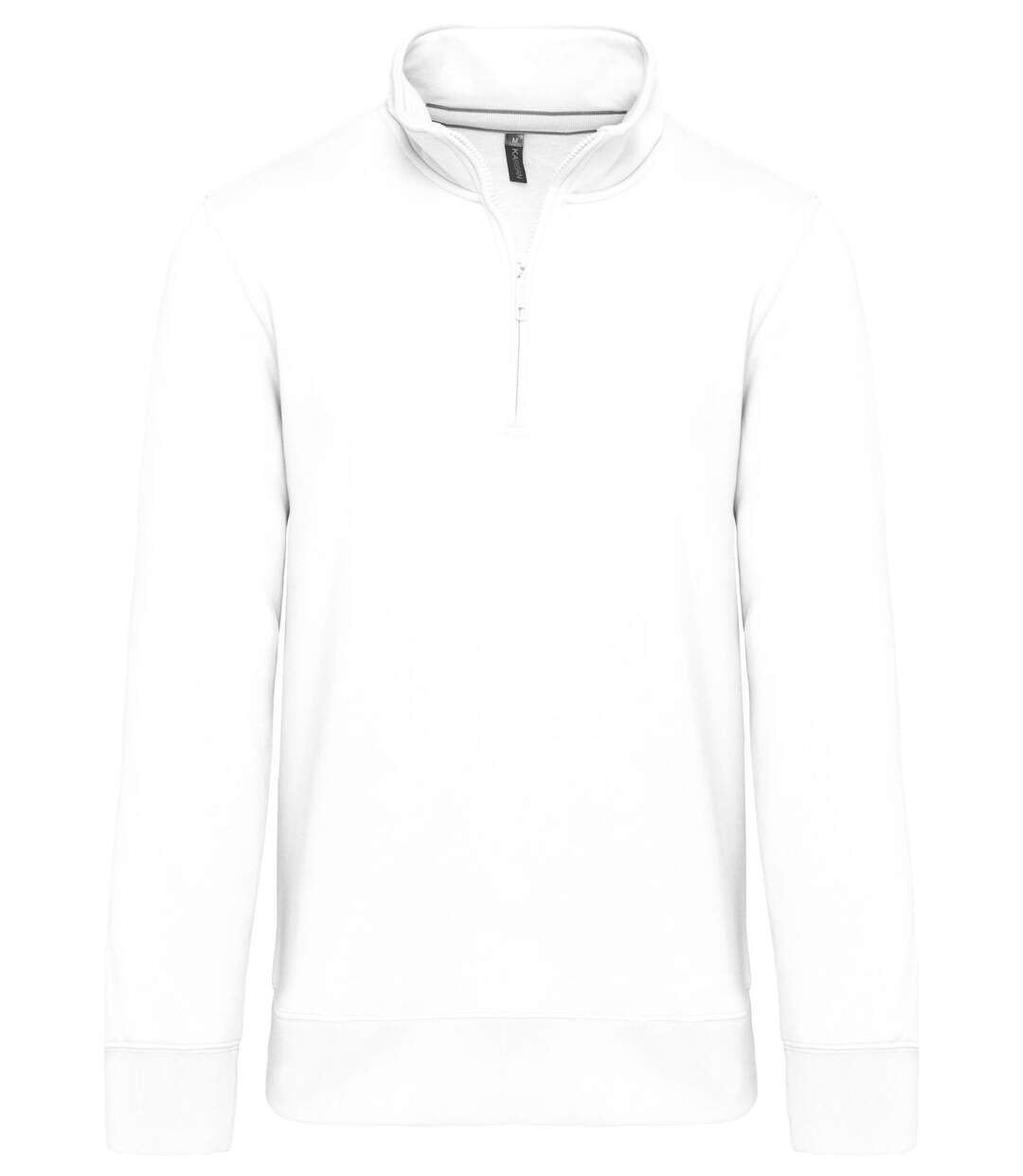 Sweat-shirt col zippé - K487 - blanc