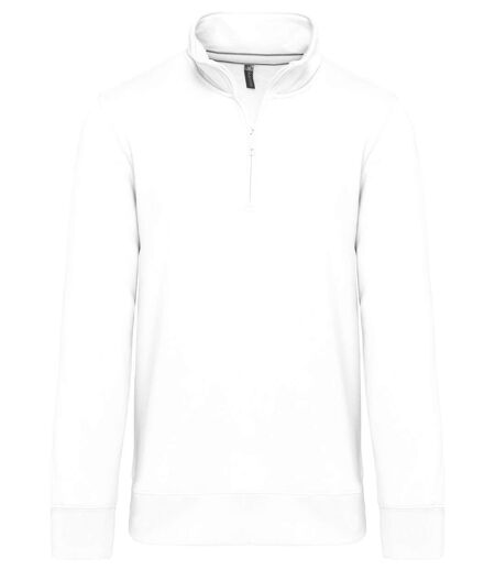 Sweat-shirt col zippé - K487 - blanc