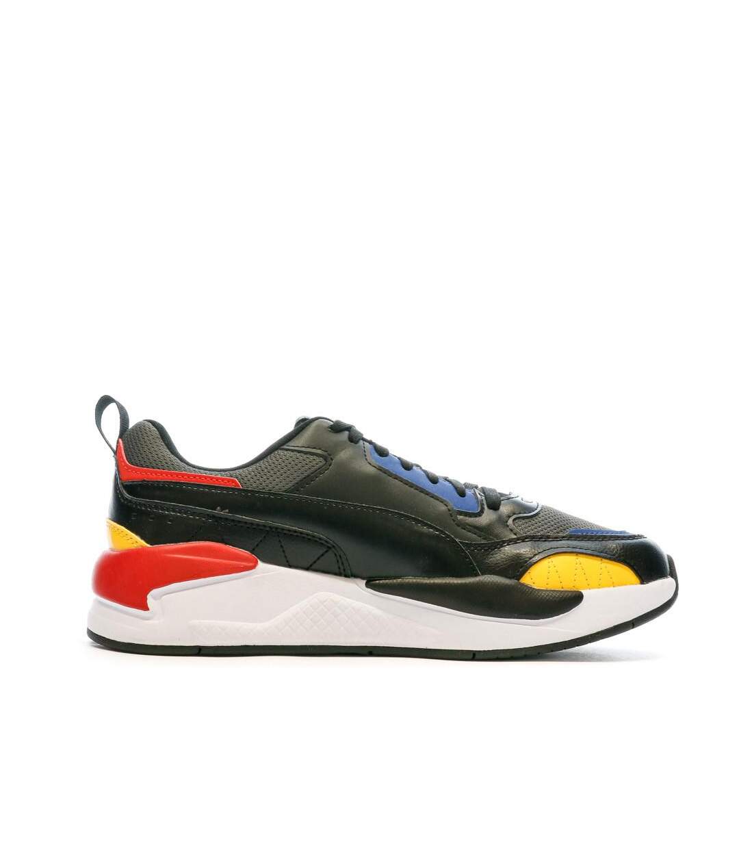 Baskets blanche/noir/jaune homme puma x-ray 2 square-2