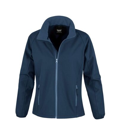 Womens/ladies soft shell jacket navy Result Core