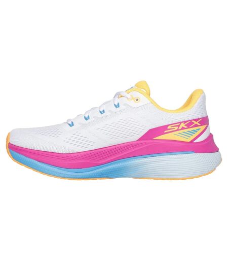 Womens/ladies Max Cushioning Propulsion Trainers White Orange Skechers