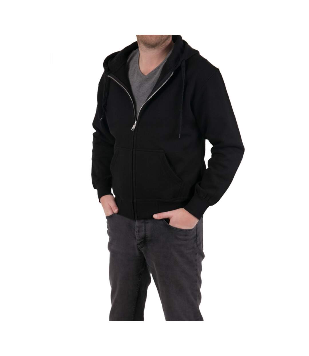 Sweat zippé à capuche Homme Uni Oro-1