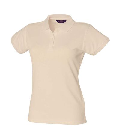 Womens/ladies coolplusfitted polo shirt natural Henbury