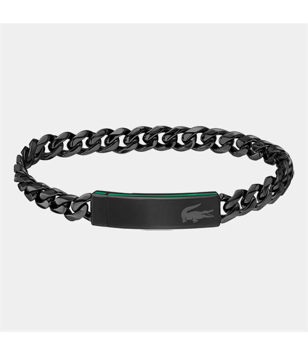 Mens Black Ion Plating Stainless Steel Bracelet One Size Black Lacoste-1