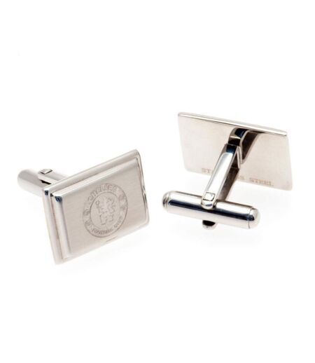 Chelsea FC Stainless Steel Cufflinks (Silver) (One Size)