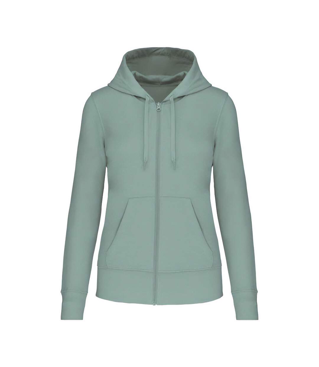 Womens/ladies eco friendly full zip hoodie sage Kariban