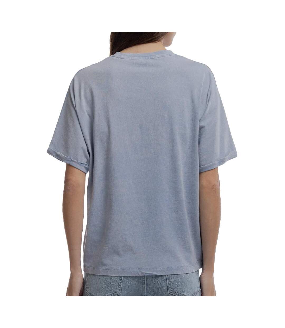 T-Shirt bleu femme teddy smith glitter-2