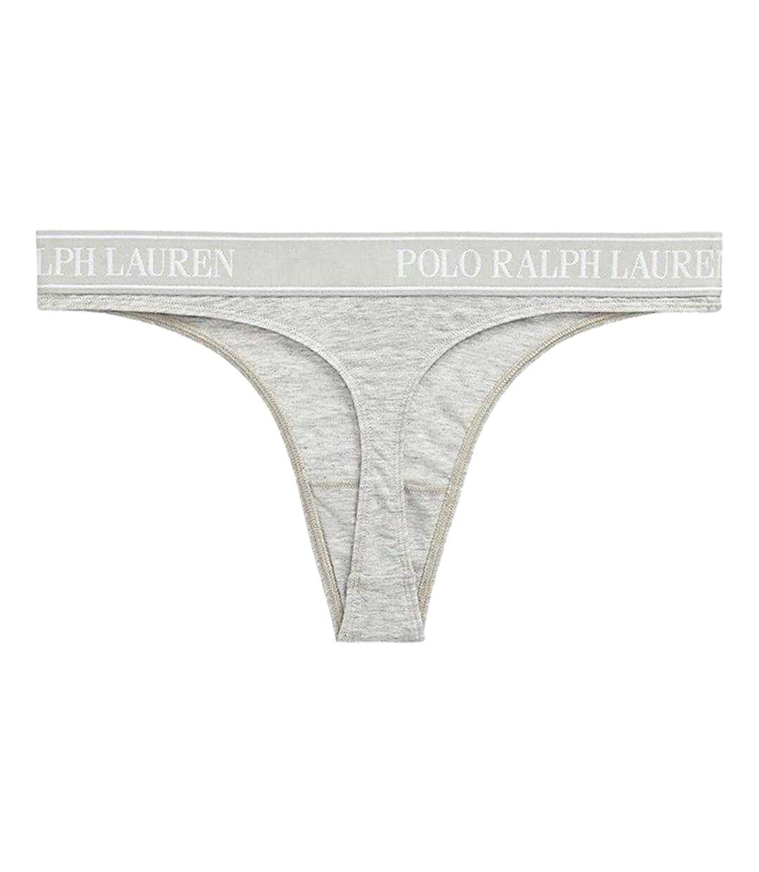 Womens/ladies Polo Cotton Blend Thong Grey Ralph Lauren-2