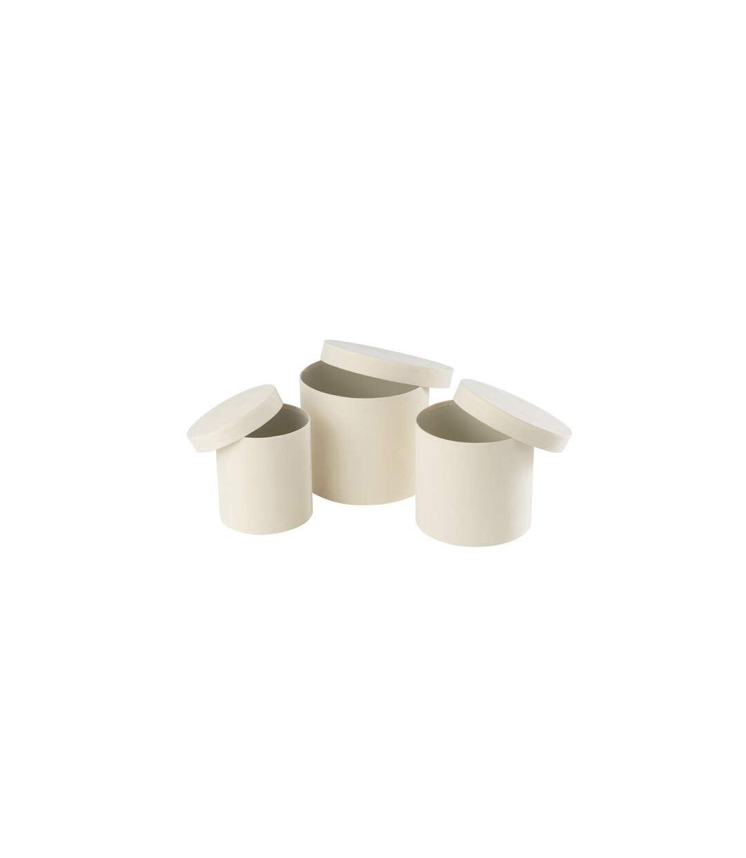 Lot de 3 Boîtes de Rangement Rondes Vaughn 27cm Blanc-3