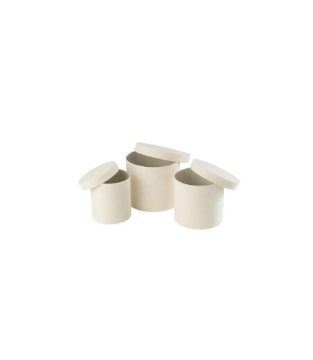 Lot de 3 Boîtes de Rangement Rondes Vaughn 27cm Blanc