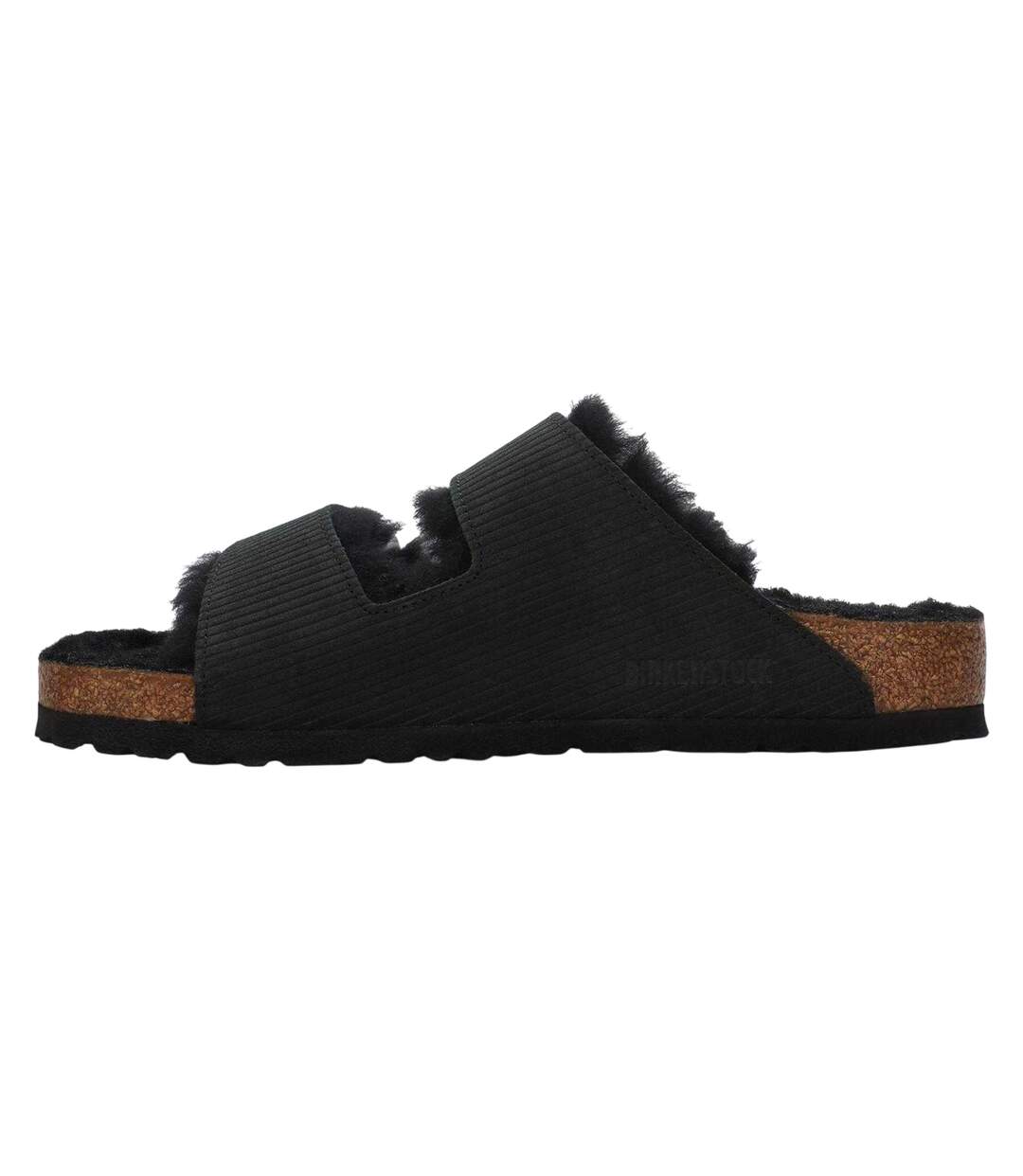 Womens/ladies Arizona Teddy Bear Flat Sandals Black Birkenstock-2