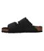 Womens/ladies Arizona Teddy Bear Flat Sandals Black Birkenstock-2