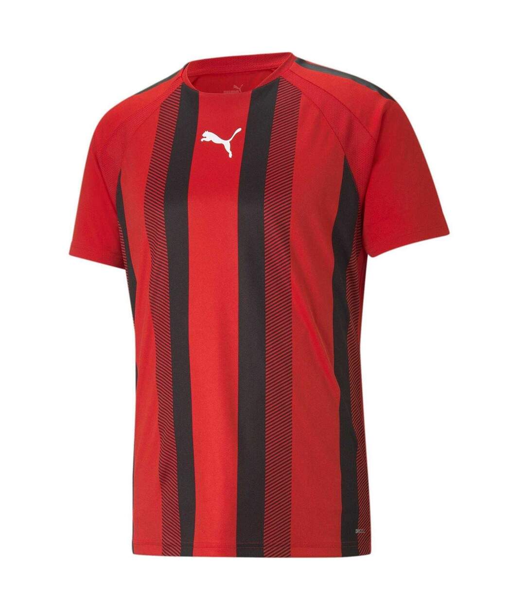 T-shirt Motif/style À Rayures Team Liga Homme Rouge Noir Blanc Puma-1