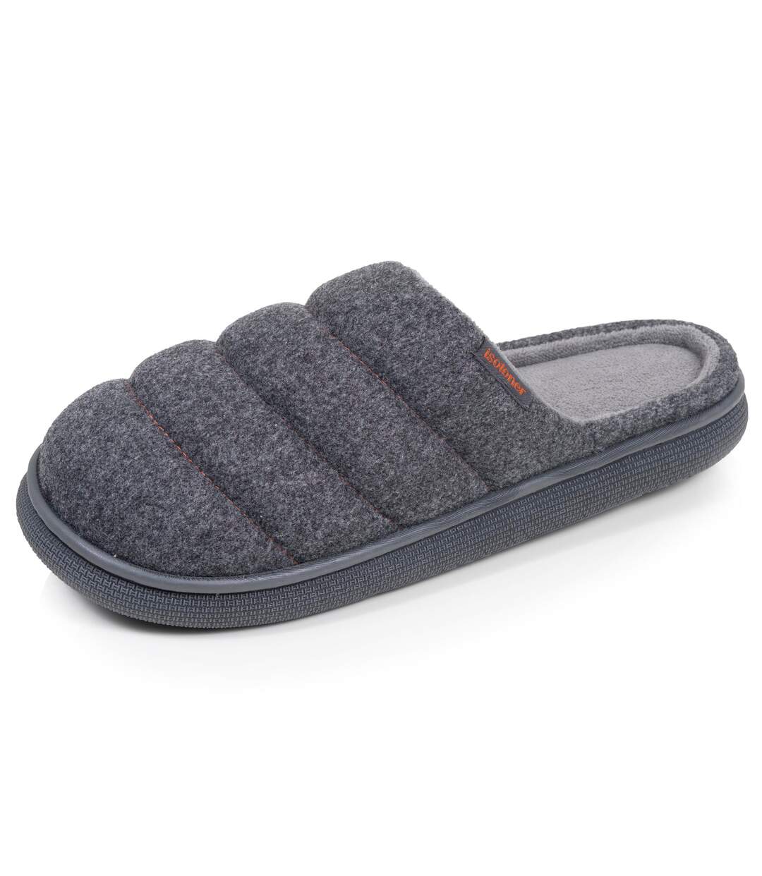 Isotoner Chaussons Mules homme matière feutrine, semelle bloup extra confort-1