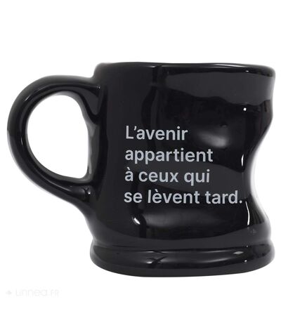 Mug déformé à message 20 cl collection ATYPIQUE L'avenir appartient à ceux qui se lèvent tard