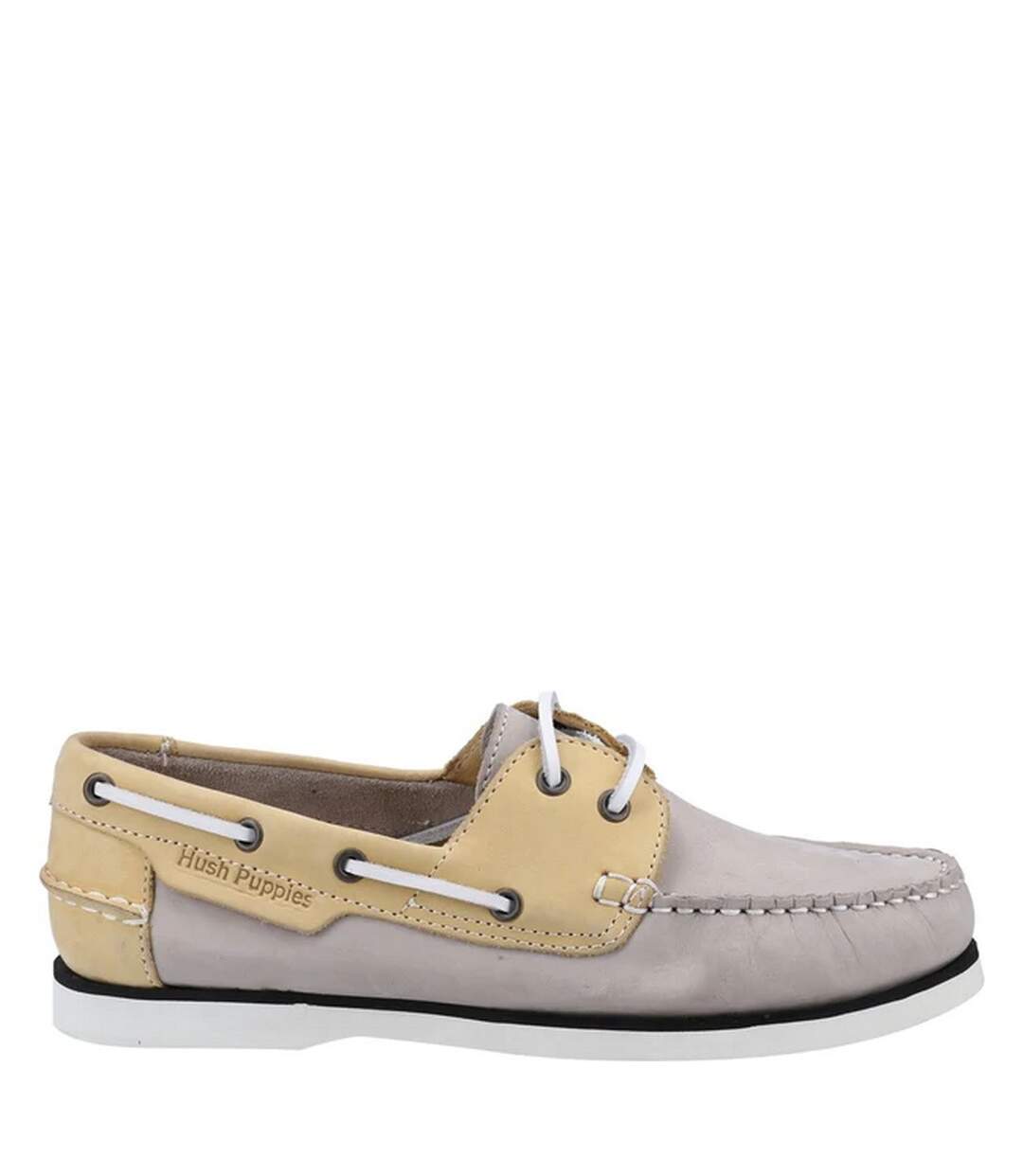 Chaussures bateau hattie femme gris / jaune Hush Puppies