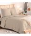 Parure de Lit 3 Pièces Percale 260x240cm Beige Lin-1