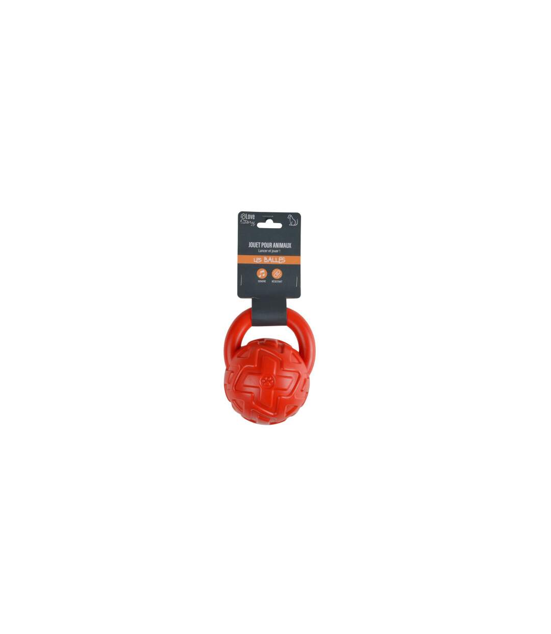 Jouet pour Chien Ballon Sonore 14cm Rouge-2