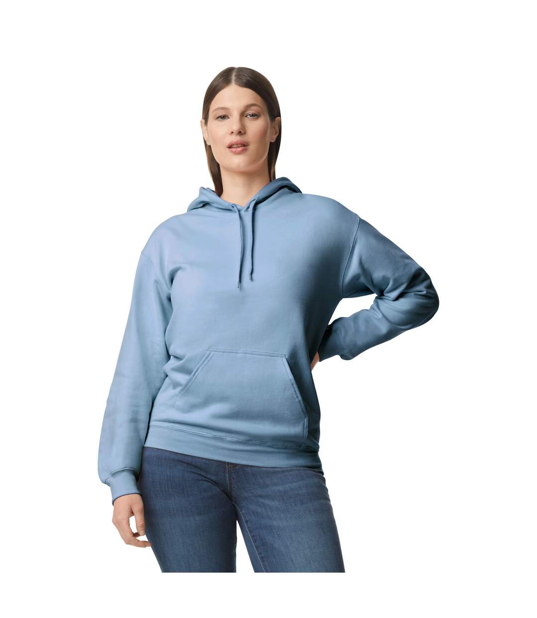 Sweat à capuche softstyle adulte bleu de gris Gildan