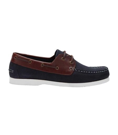 Mens Leather Boat Shoes Navy Jack Wills