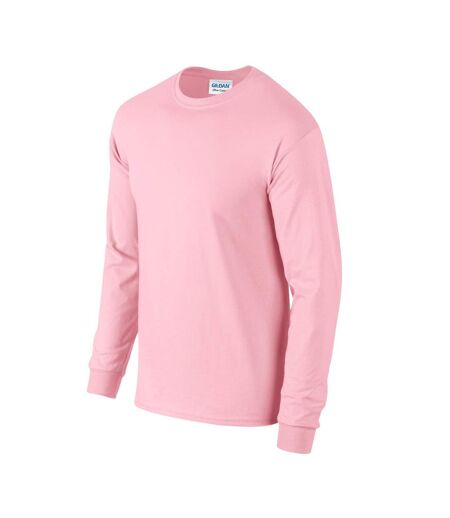 Gildan Unisex Adult Ultra Plain Cotton Long-Sleeved T-Shirt (Light Pink)